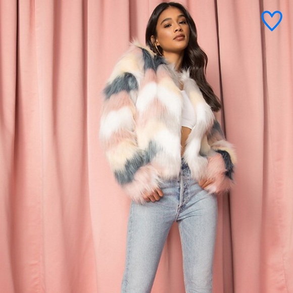 superdown Multicolor Faux Fur Jacket - Picture 2 of 6